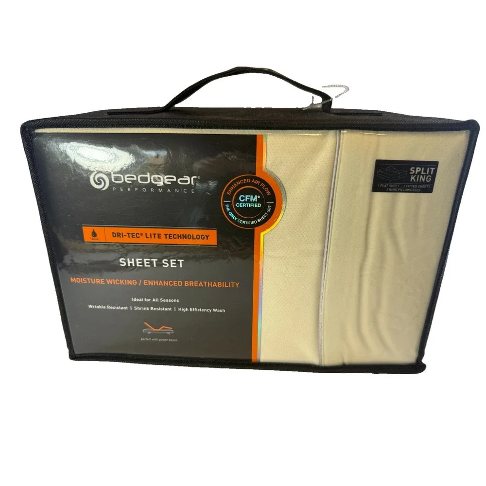 Bedgear Dri Tec Temperature Regulating Sheet Set - Split Cal King New